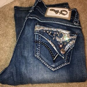 Virgin Only Bling Button Pocket Bootcut Jeans